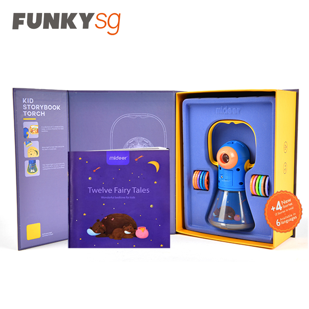 MiDeer Kids Projector Storybook Torch  (12 Stories, 96 Scenes) Baby Educational Toy in Six Languages