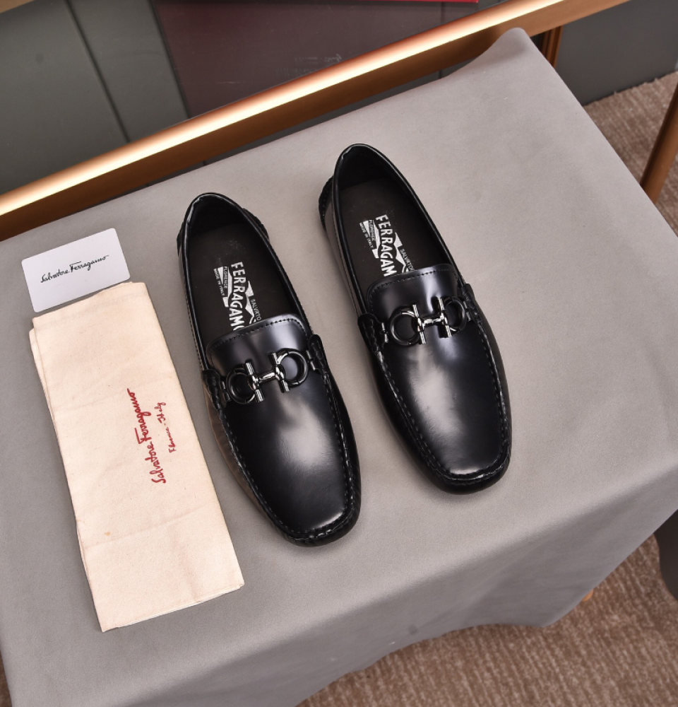 （Gift box packaging）Hermesˉ Men Loafers Genuine Leather Men Classic Driving Shoes Casual Quality Comfy Men Loafers Shoes Fashion Boat Shoes