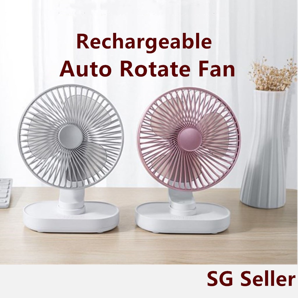 2022 Desktop Wireless Rotatable Fan Portable Auto Oscillating Table Fan with USB Charging Adjustable Strong Wind Quiet Mini Fan For Office And Household Air Cooler Christmas Present Gift