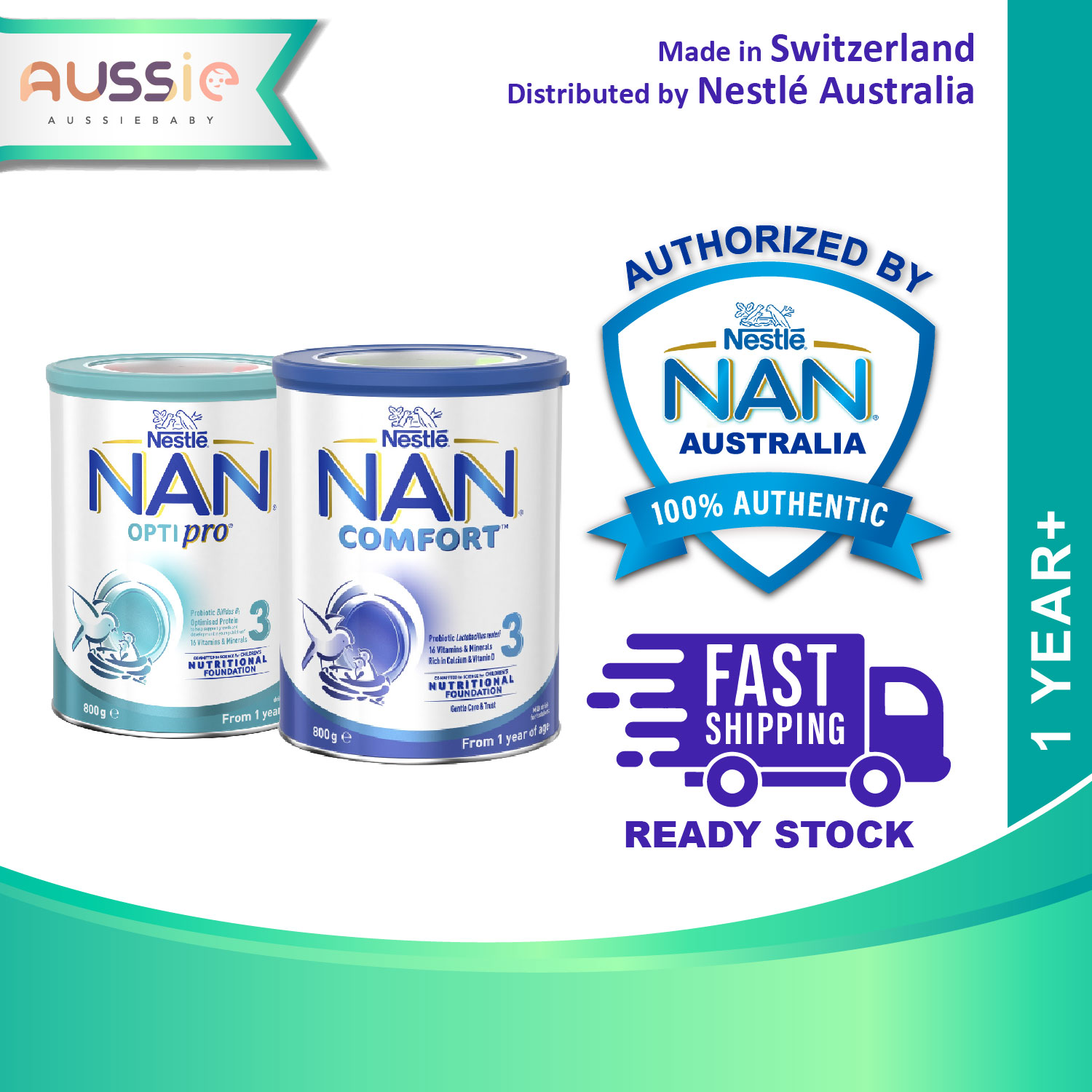 [Ready Stock] Nestle NAN COMFORT 3 (800g) Stage 3 From 1+ Year Probiotic Vitamin D Formula Milk Powder (Exp: 29/8/2023)