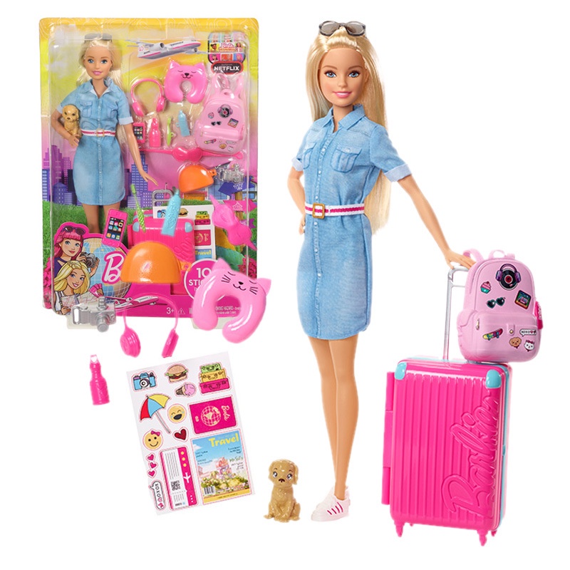 Original Barbie Doll Set Gift Box Little Kelly Girl Toy Birthday Gift Toy In Travel with Free Accessories FWV25 Bjd New l