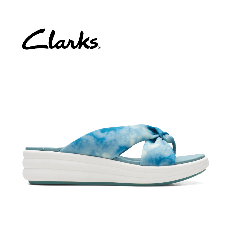 Clarks Drift Ave Teal Combi Womens Casual Wedges
