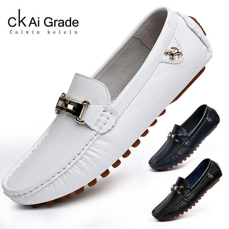Original - Summer British style men's high-end leather shoes, casual leather shoes, social lazy driving shoes