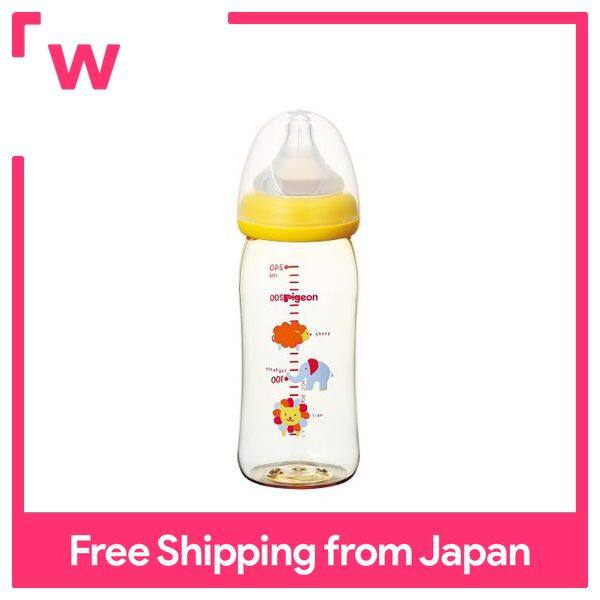 [Plastic 240 ml] Pigeon Breastfeeding Baby bottle Animal pattern Baby bottle that surely supports breast-feeding from 0 months (the attached nipple is from around 3 months).