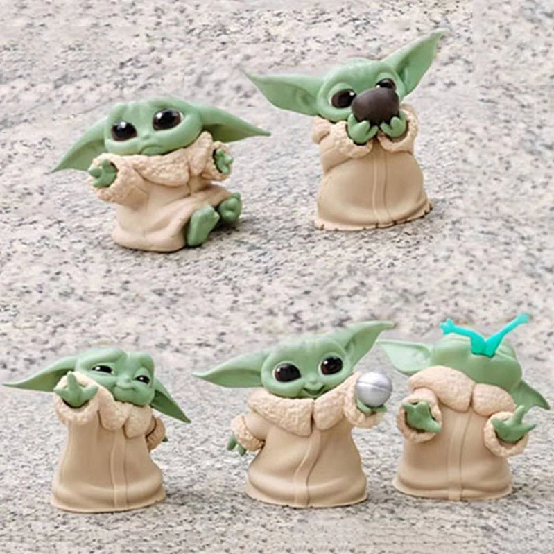 5Pcs/Set Baby Yoda Grogu Action Figure Toys 5-6cm Yoda Baby Action Toys Star Wars Figuras Hot Kids Toys Xmas Gifts