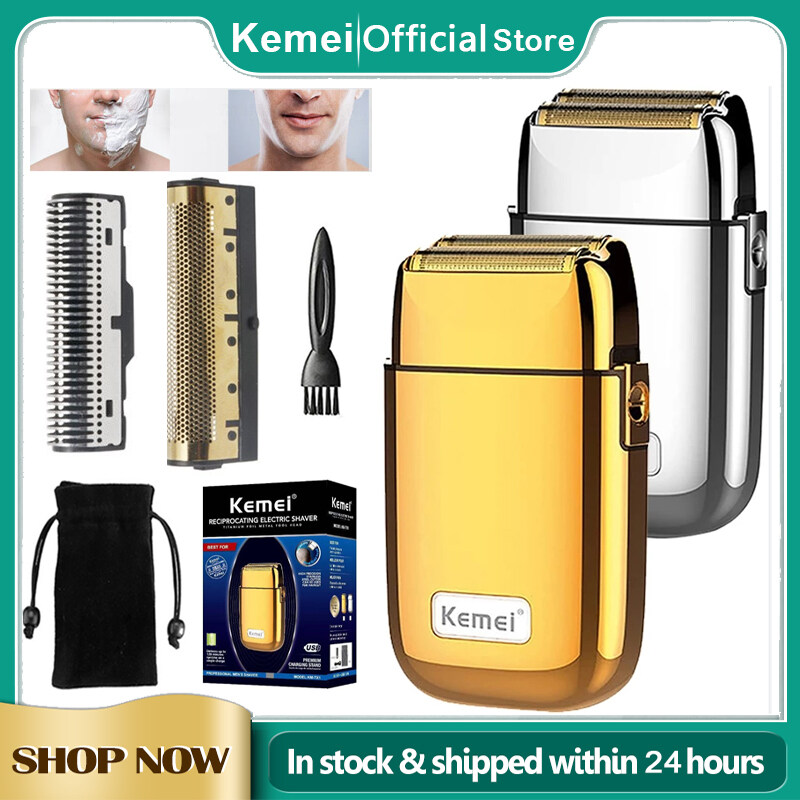 Kemei KM-TX1 Full Metal Electric Shaver For Men Hair Beard Electric Razor Bald Head Shaving Machine Finishing Fades Rechargeable