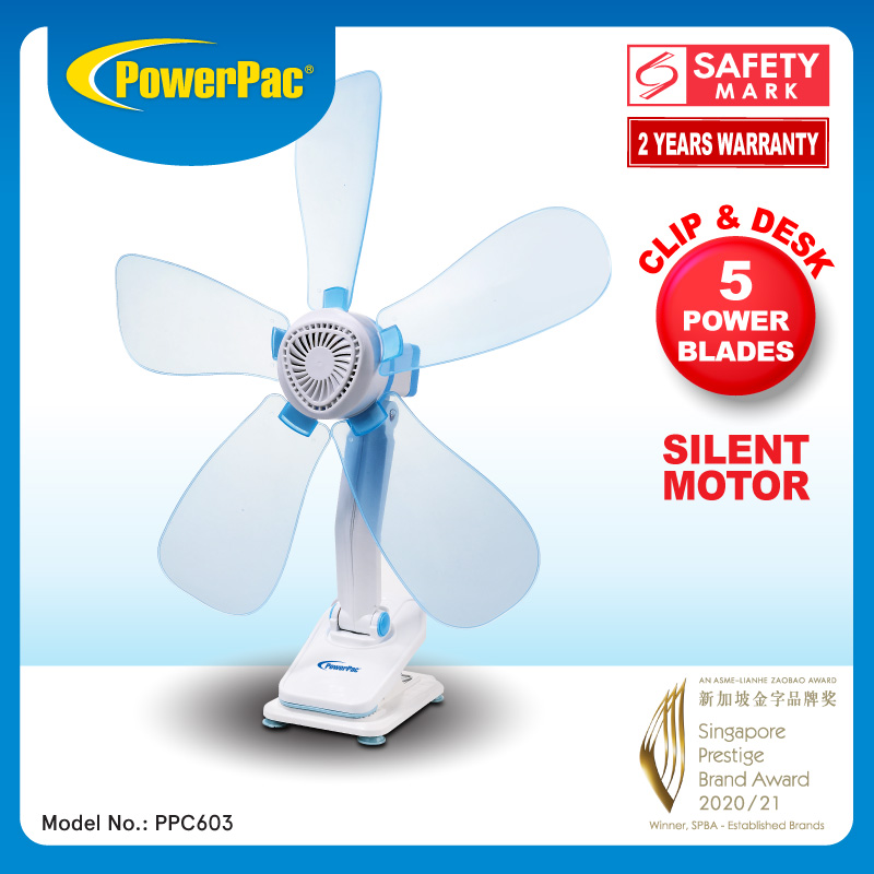 PowerPac Electric Clip Fan with Silent motor (PPC603)