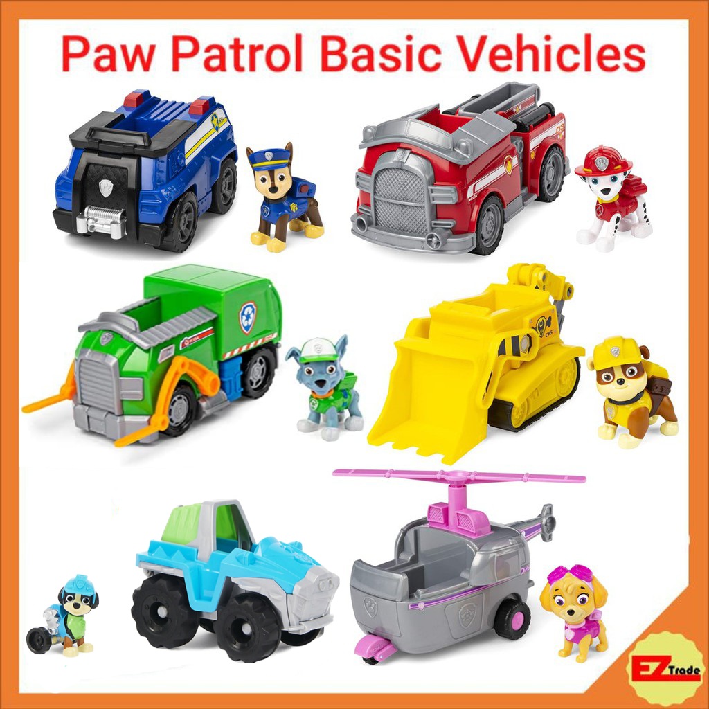 Nickelodeon Paw Patrol Value Basic Vehicles 6052310, Chase, Marshall, Rubble, Skye, Rocky, Rex