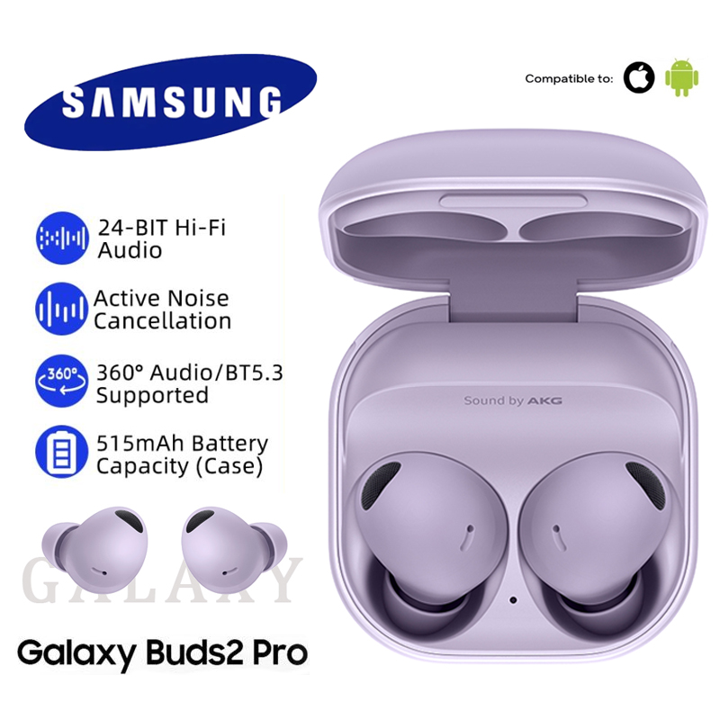Samsung Galaxy Buds 2 Pro Wireless Bluetooth Noise Canceling Headphones for IOS/Android/Ipad IPX7 Waterproof Sports Wireless Earbuds Built-in Microphone Bluetooth Earbuds with Charging Case Samsung Bu