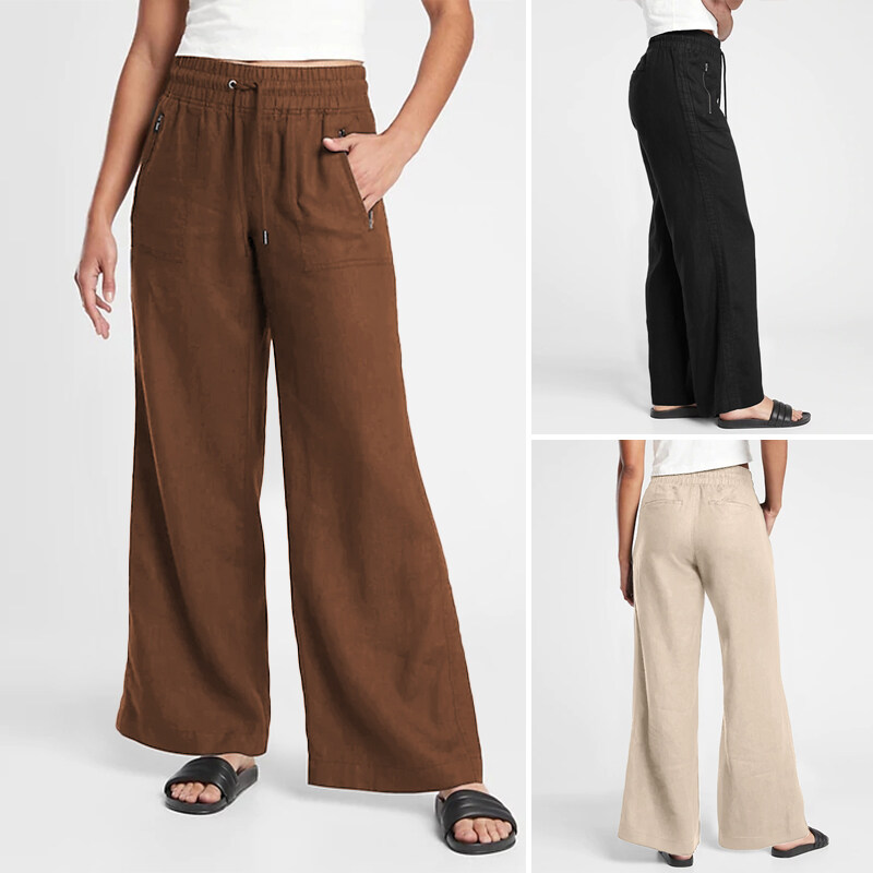 【Clearance Sale】Women Celmia Women Wide Leg High Waist Palazzo Casual Baggy Holiday Yoga Flared Pant Trousers #15